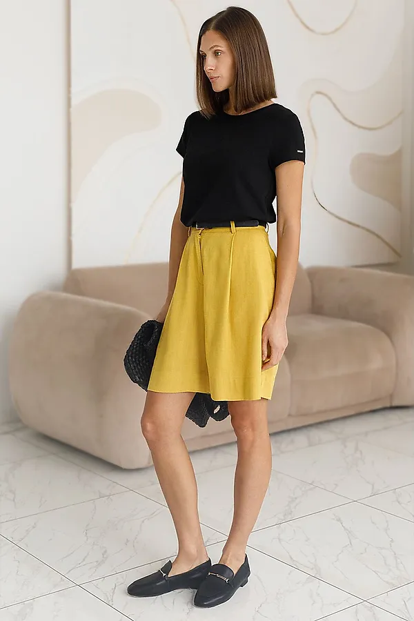 Базовая футболка полуприлегающая из премиального хлопка с эластаном VILATTE, черный - фото 2