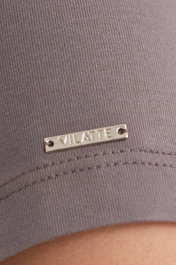 Базовая футболка из премиального хлопка с V образным вырезом VILATTE, кофе - фото 2