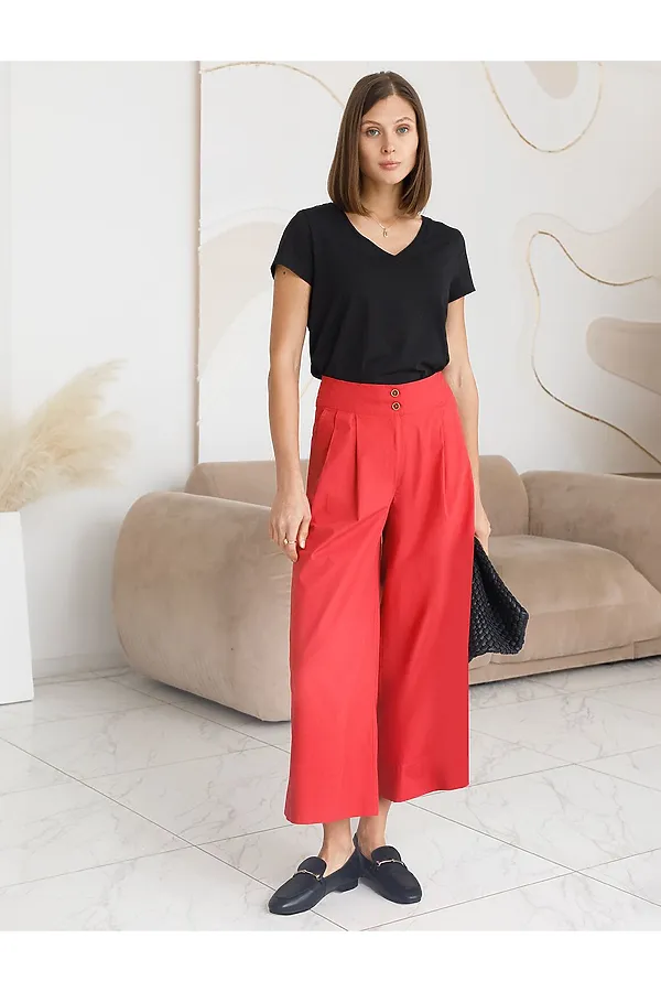 Базовая футболка из премиального хлопка с V образным вырезом VILATTE, черный - фото 2