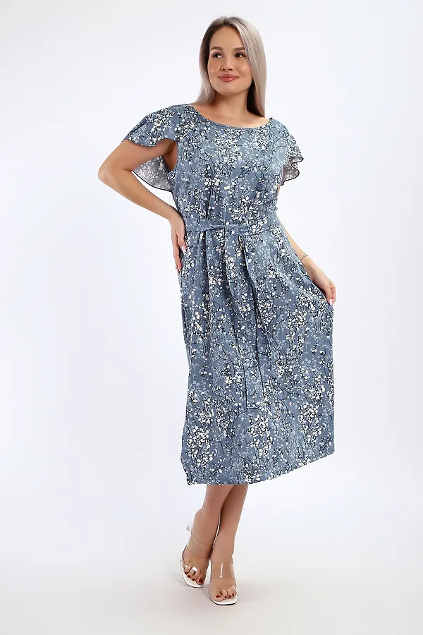 Платье 065 НАТАЛИ, серо-голубой - фото 2