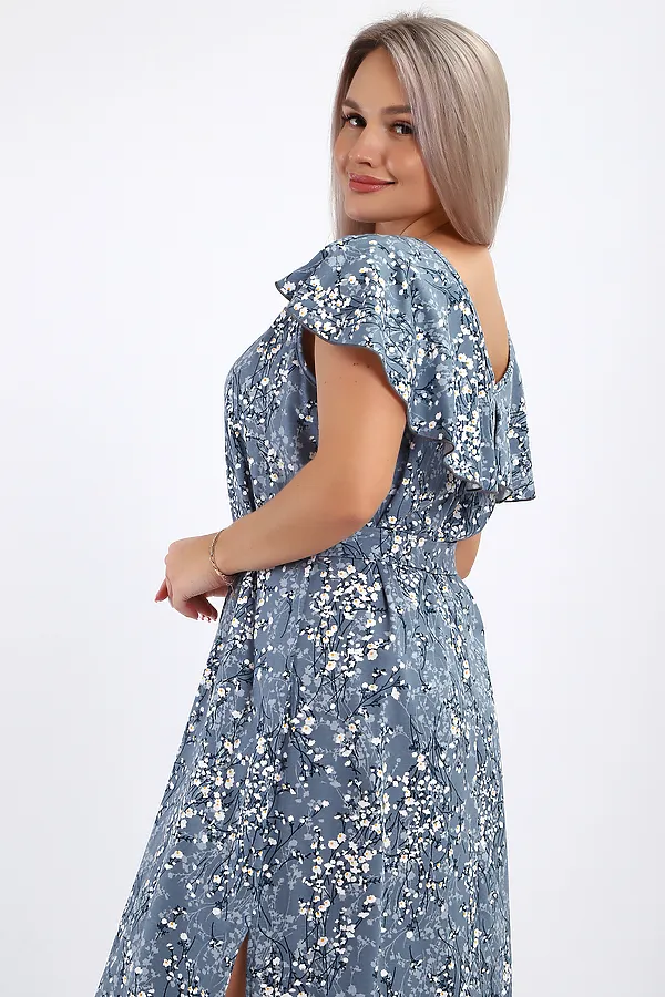 Платье 065 НАТАЛИ, серо-голубой - фото 2