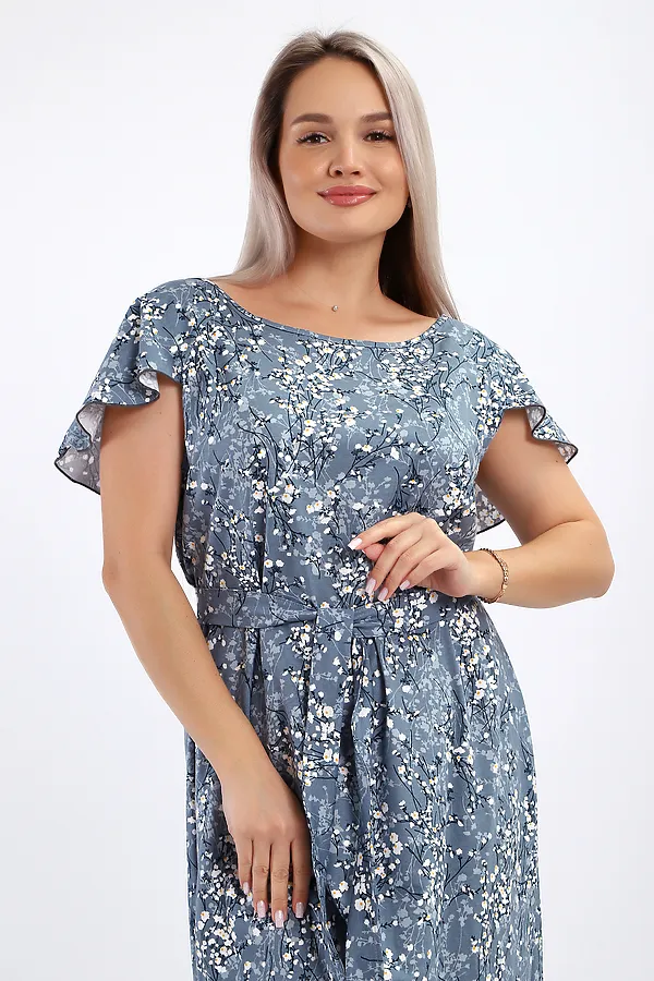 Платье 065 НАТАЛИ, серо-голубой - фото 2