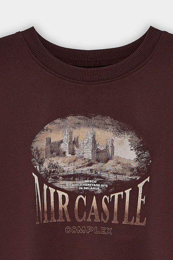 Свитшот женский MARK FORMELLE, ристретто +печать - фото 2