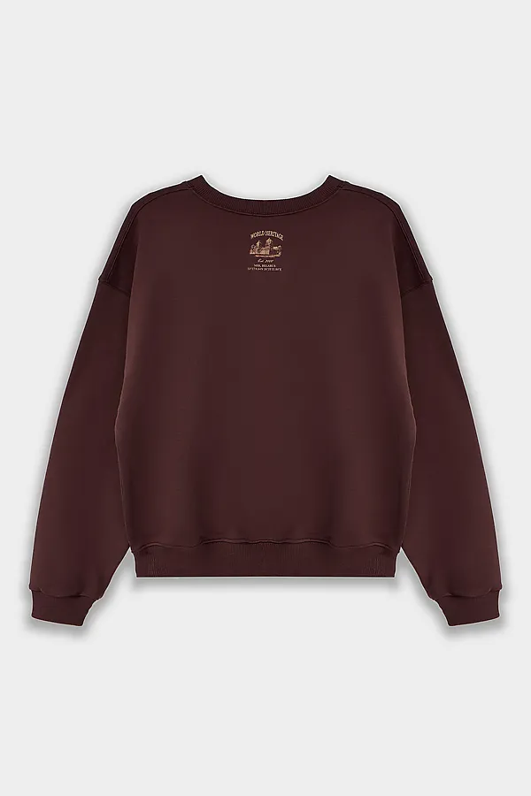 Свитшот женский MARK FORMELLE, ристретто +печать - фото 2