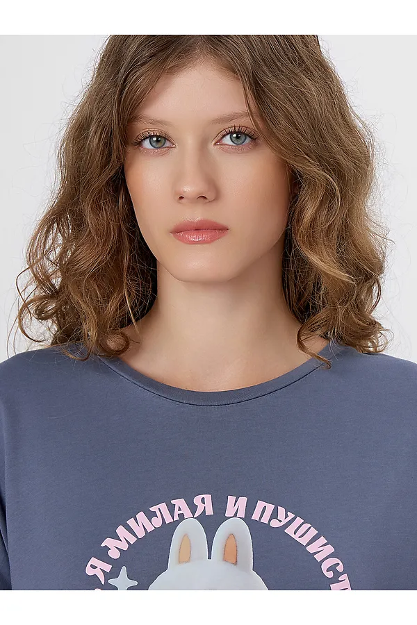 Туника женская MARK FORMELLE, т.серый +печать2 - фото 2