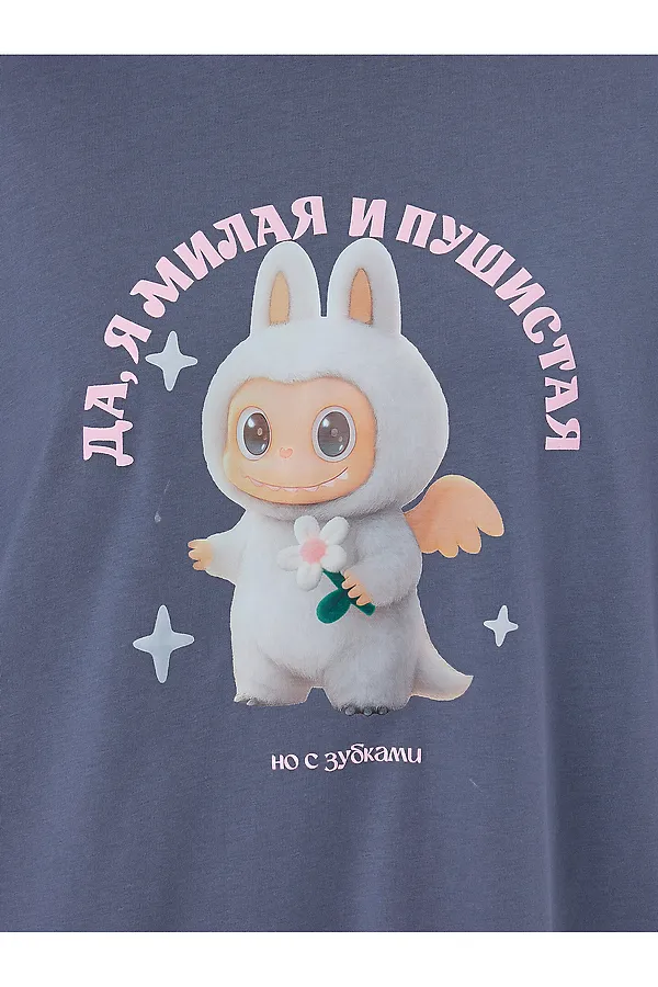 Туника женская MARK FORMELLE, т.серый +печать2 - фото 2