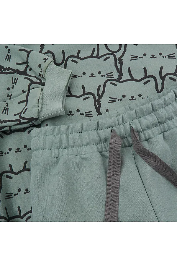 Костюм футер 2х нитка начёс YOULALA, зеленый - фото 2