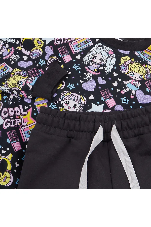 Костюм футер 2х нитка начёс YOULALA, черный - фото 2