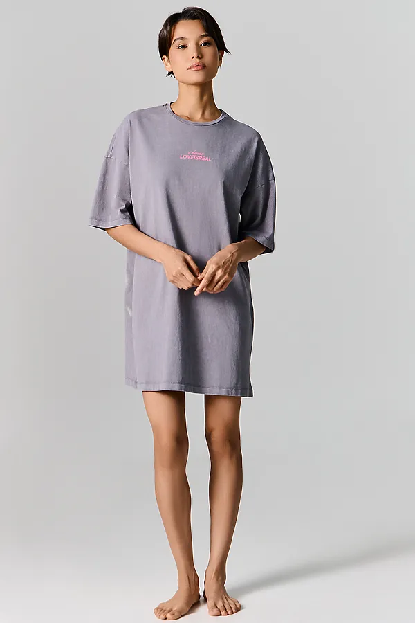 Туника женская MARK FORMELLE, acid wash серый +печать - фото 2