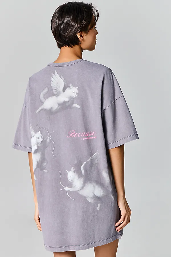 Туника женская MARK FORMELLE, acid wash серый +печать - фото 2