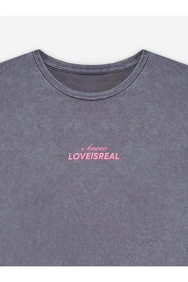 Туника женская MARK FORMELLE, acid wash серый +печать - фото 2