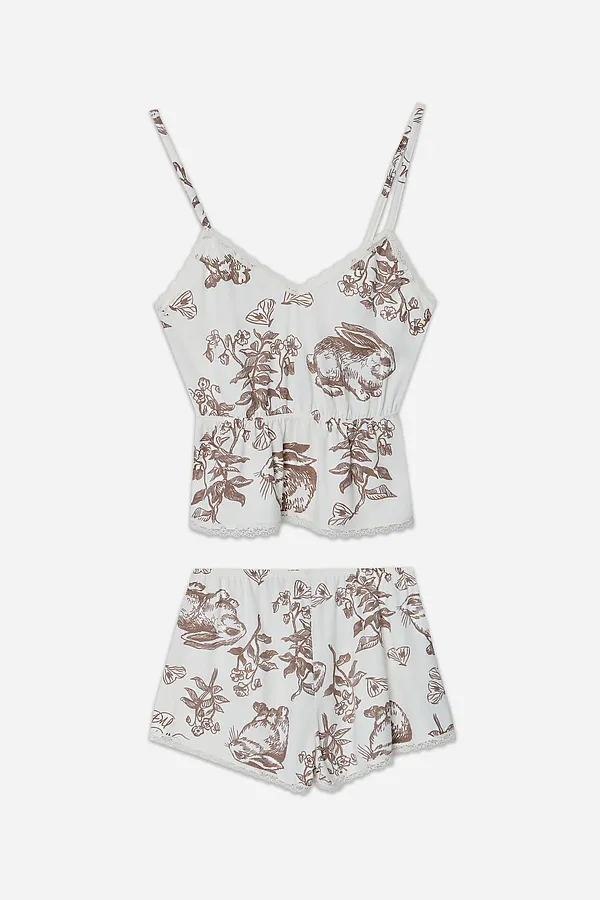 Комплект женский (топ, шорты) MARK FORMELLE, кролики на молочном - фото 2