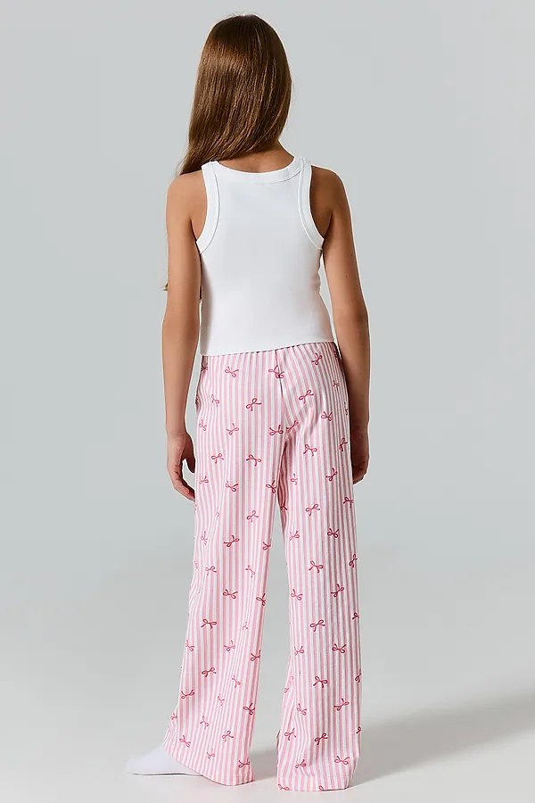 Брюки для девочек домашние MARK FORMELLE, бантики на розовой полоске - фото 2
