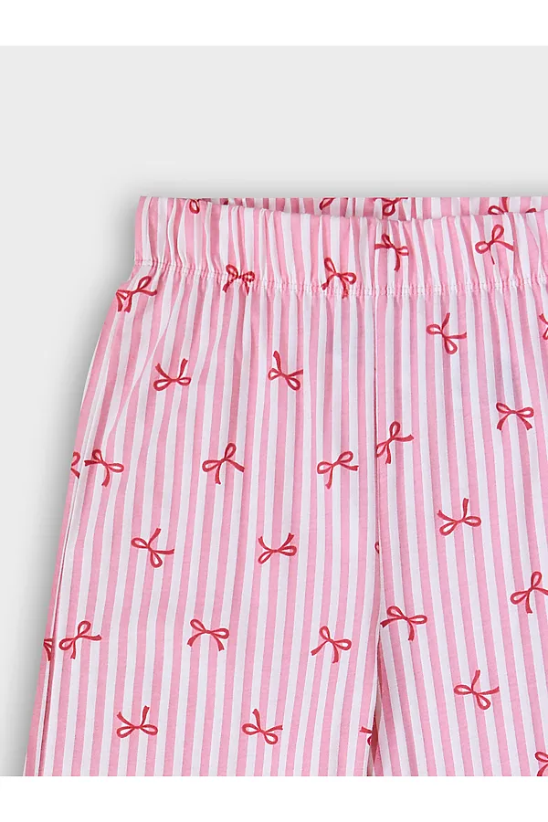 Брюки для девочек домашние MARK FORMELLE, бантики на розовой полоске - фото 2