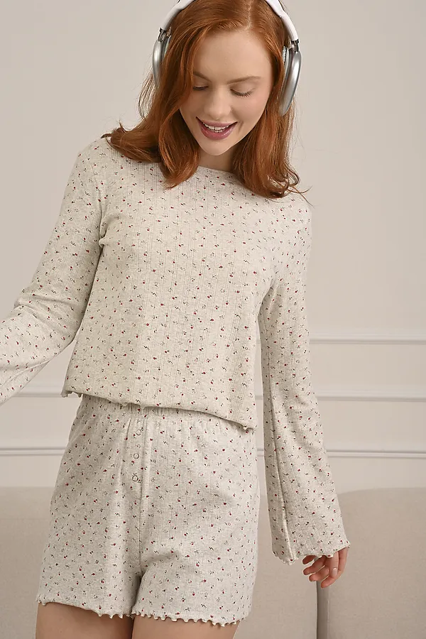 Женская пижама (Ф+Ш) INDEFINI, серый - фото 2