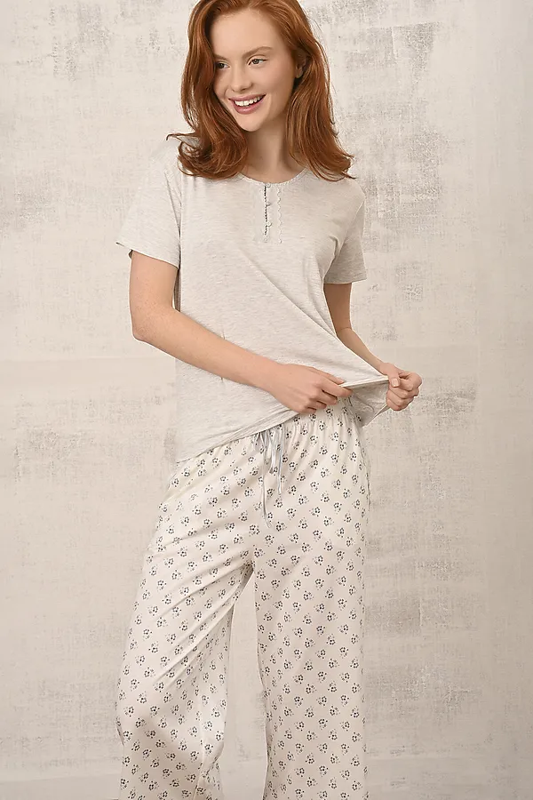 Женская пижама INDEFINI, серый - фото 2