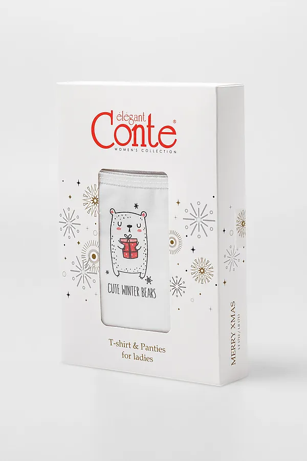 CONTE MERRY XMAS LT 1712; LB 1713 Комплект 2-х предметный женский: топ и трусы CONTE ELEGANT, red-cap - фото 2