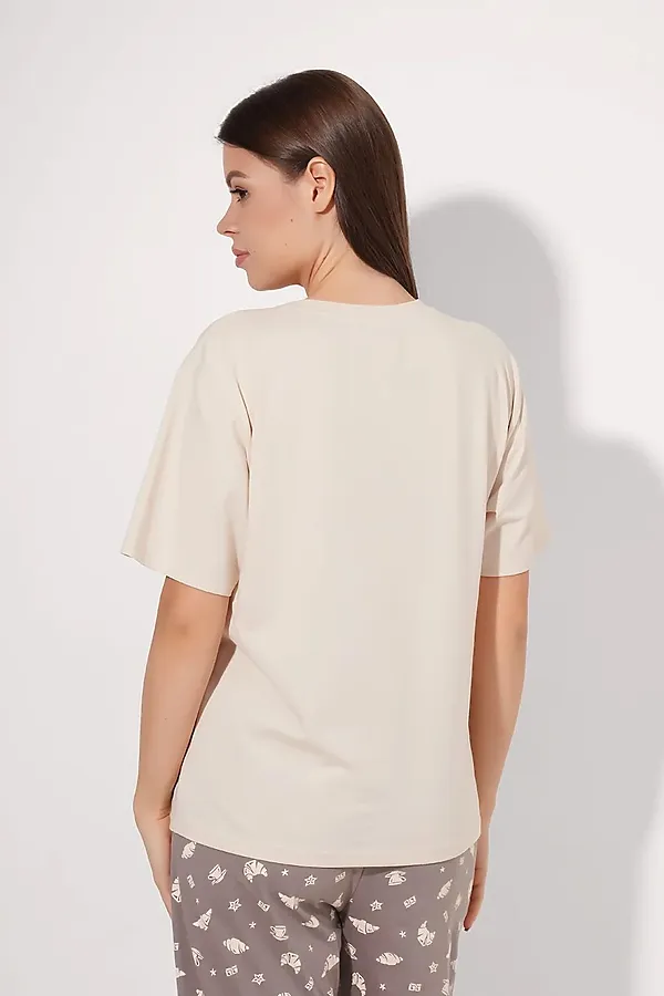Пижама CLEVER, св.бежевый/кофейный - фото 2