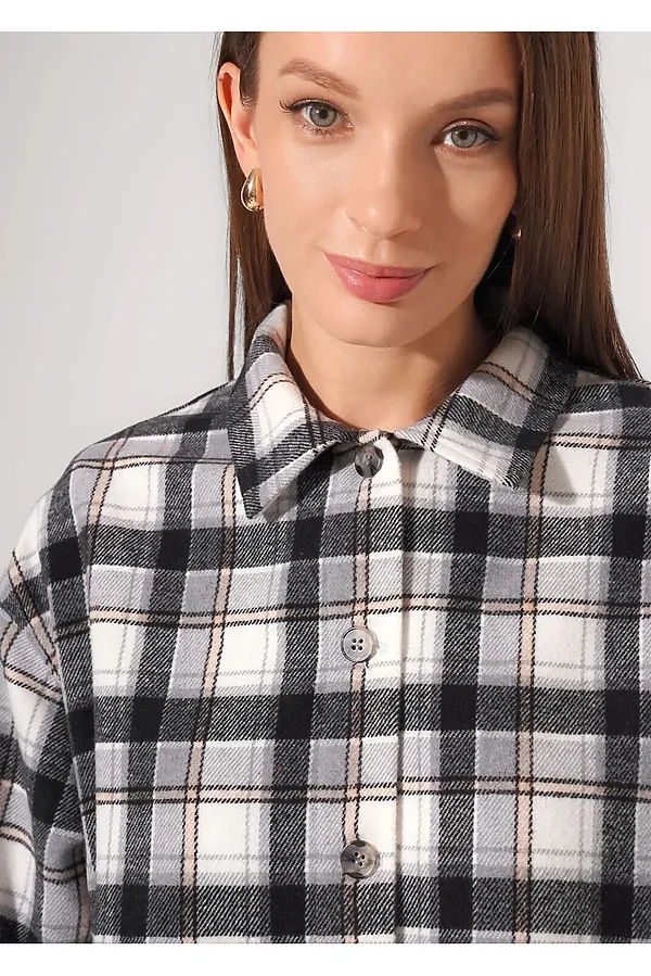 Рубашка CLEVER, т.серый/молочный - фото 2