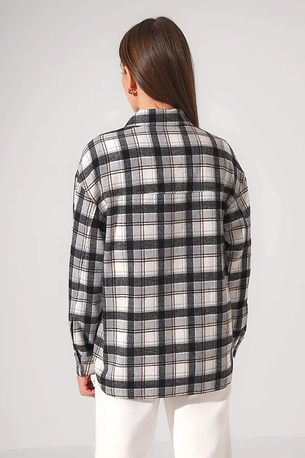 Рубашка CLEVER, т.серый/молочный - фото 2