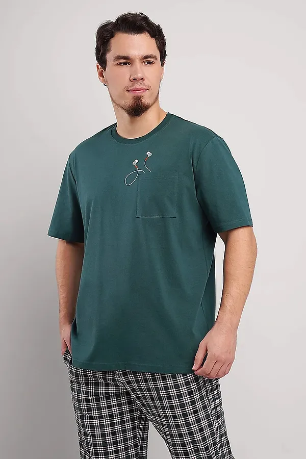 Комплект (брюки+футболка) CLEVER, т.зелёный/белый - фото 2