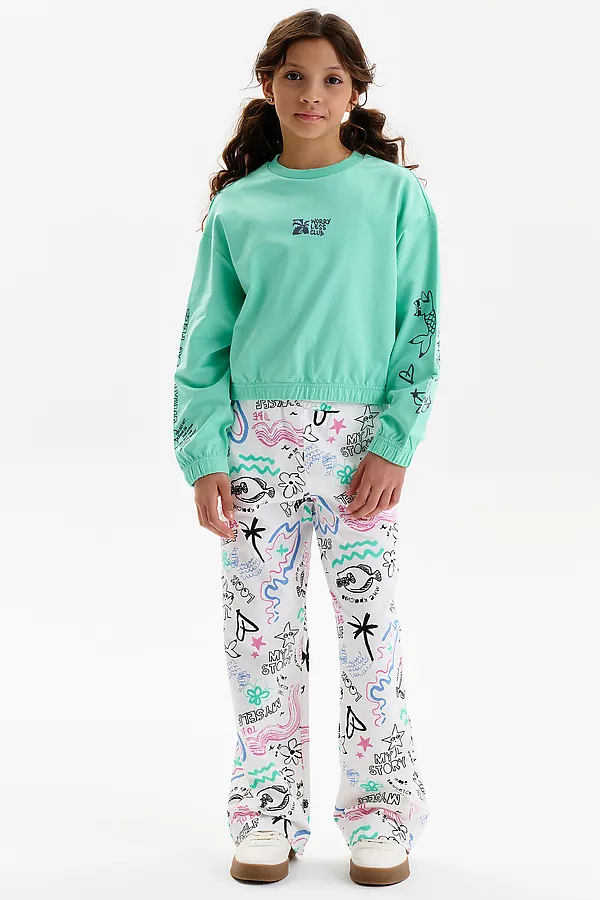 Брюки для девочек PELICAN, молочный - фото 2