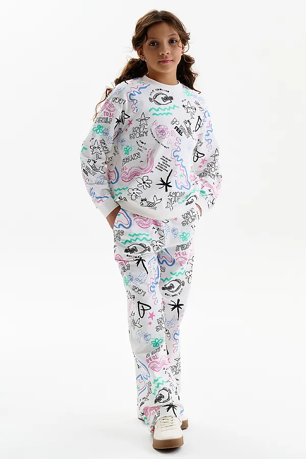 Брюки для девочек PELICAN, молочный - фото 2