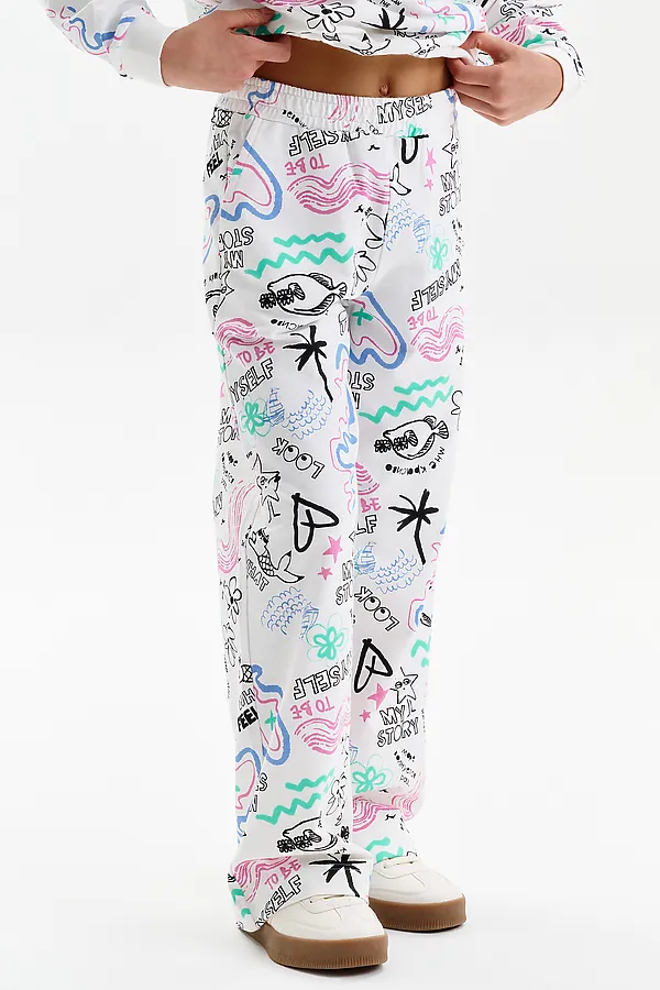 Брюки для девочек PELICAN, молочный - фото 2