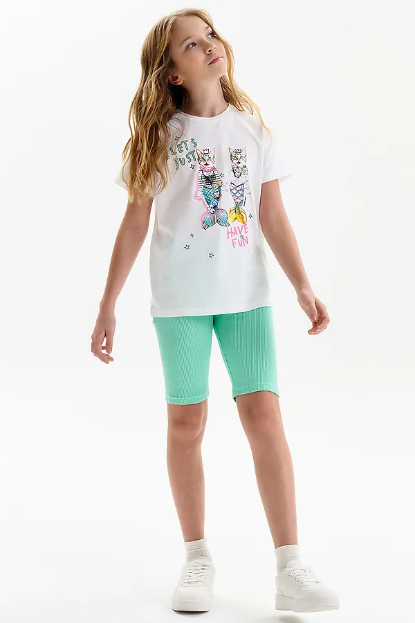 Шорты для девочек PELICAN, ментол - фото 2