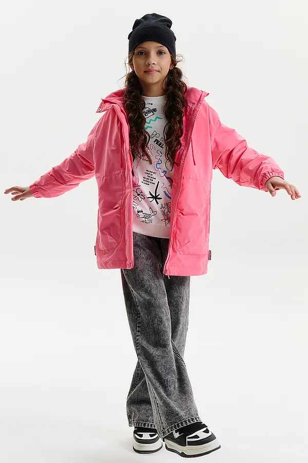 Ветровка для девочек PELICAN, розовый - фото 2