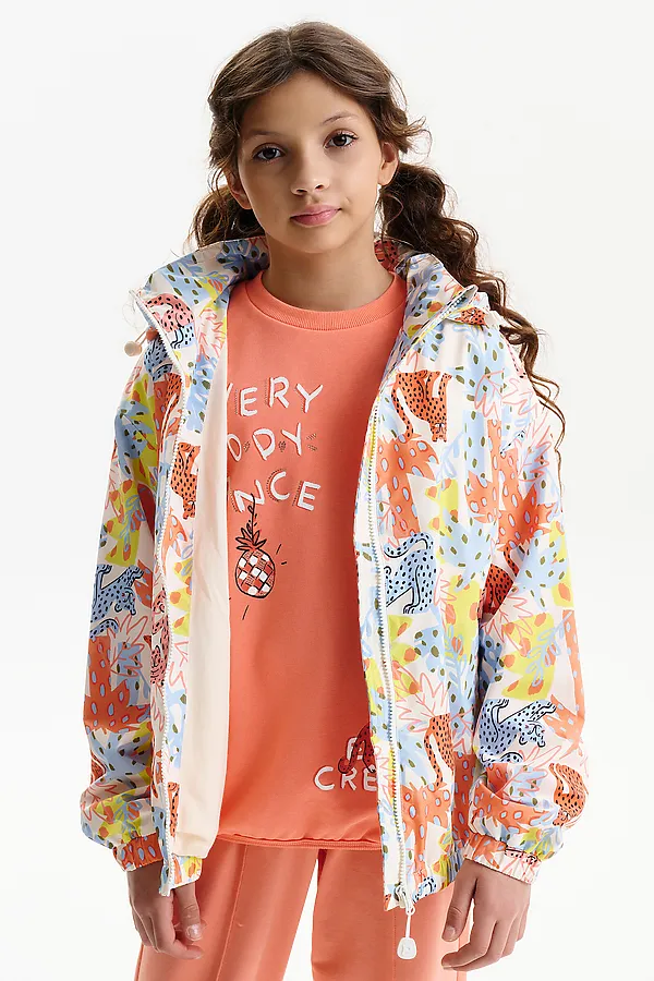 Ветровка для девочек PELICAN, персиковый - фото 2