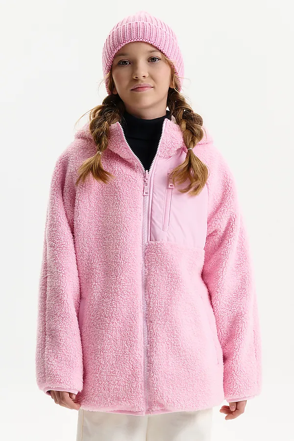 Двусторонняя ветровка для девочек PELICAN, розовый - фото 2