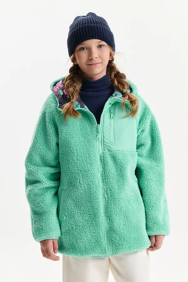 Двусторонняя ветровка для девочек PELICAN, серый - фото 2