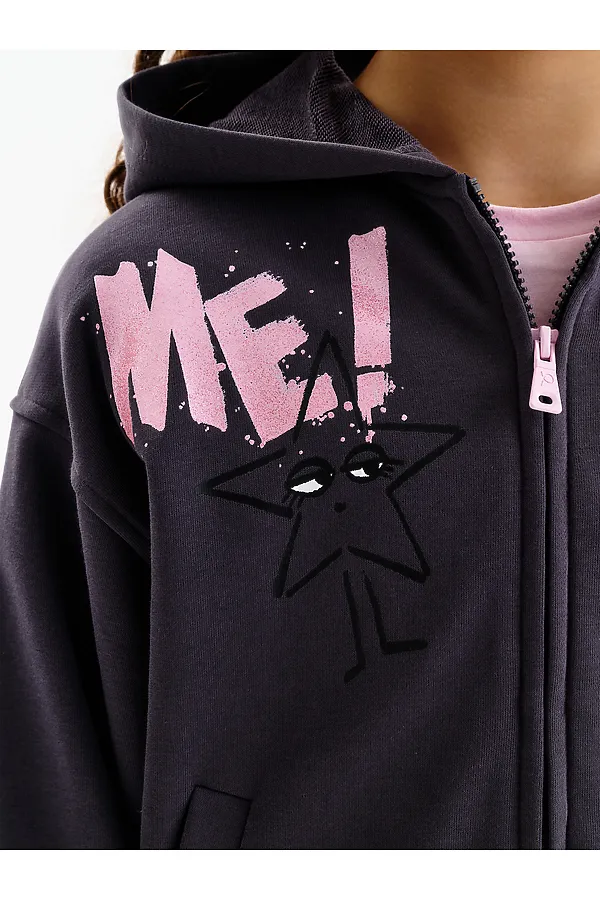 Толстовка для девочек PELICAN, темно-серый - фото 2