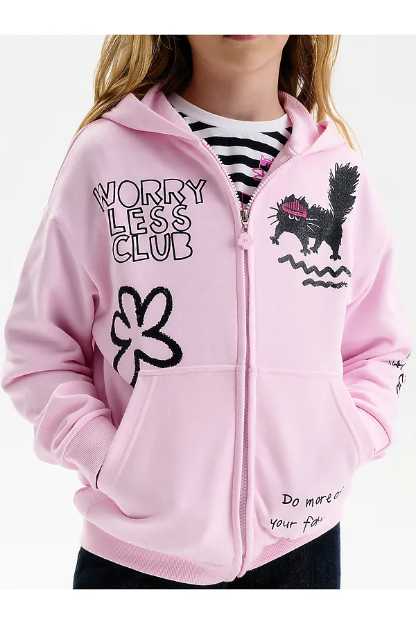 Толстовка для девочек PELICAN, светло-розовый - фото 2