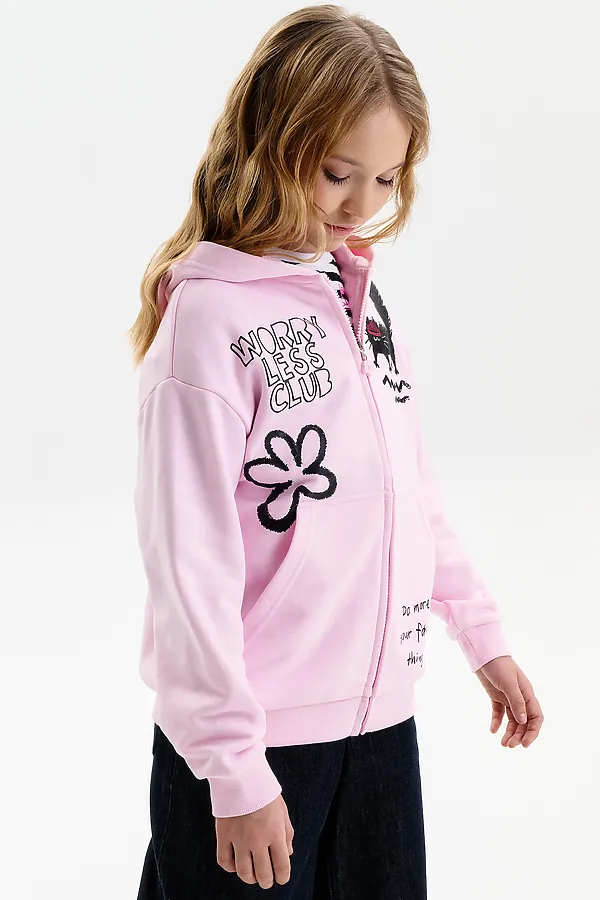 Толстовка для девочек PELICAN, светло-розовый - фото 2