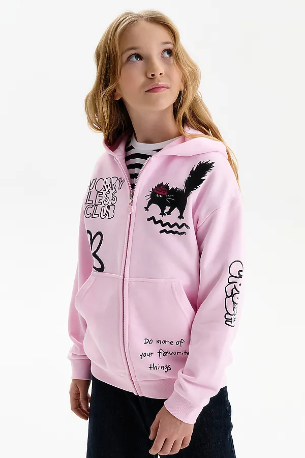 Толстовка для девочек PELICAN, светло-розовый - фото 2