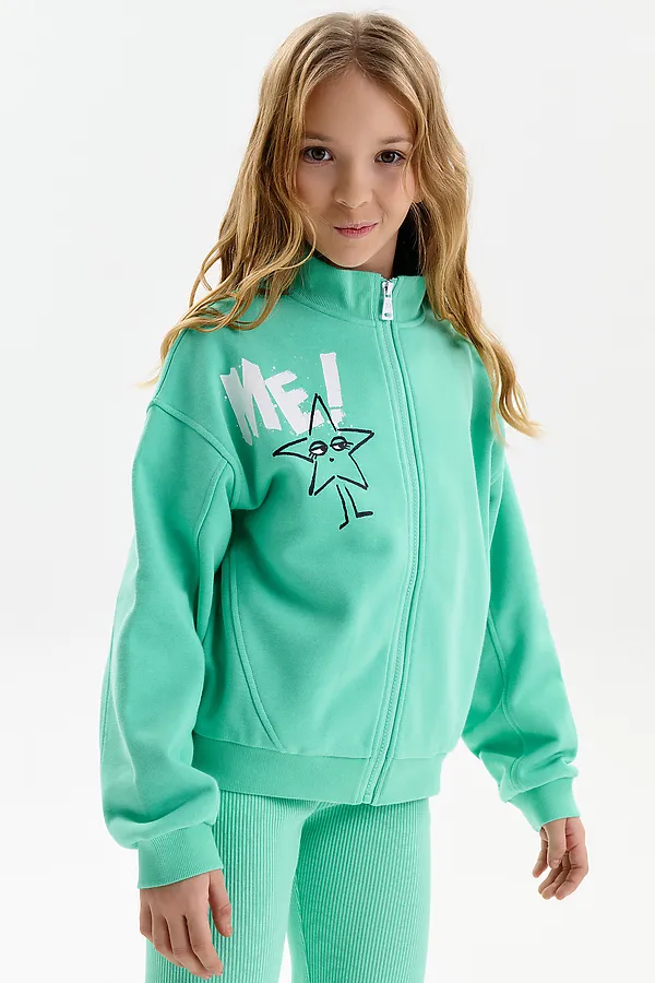 Толстовка для девочек PELICAN, ментол - фото 2