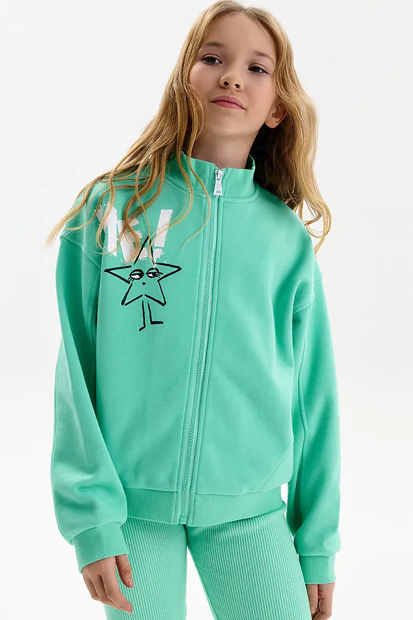Толстовка для девочек PELICAN, ментол - фото 2