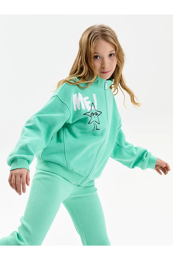 Толстовка для девочек PELICAN, ментол - фото 2