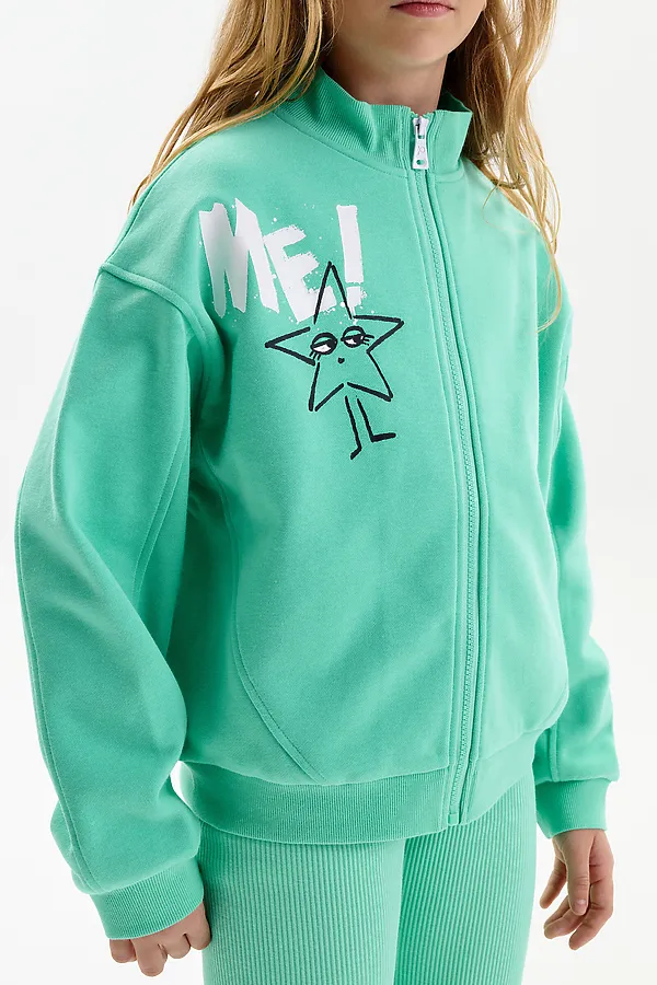 Толстовка для девочек PELICAN, ментол - фото 2