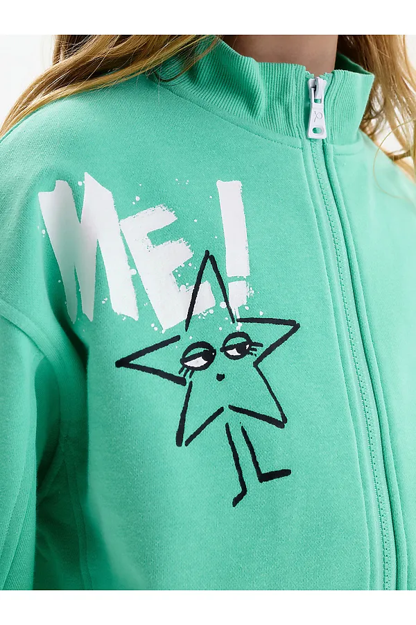 Толстовка для девочек PELICAN, ментол - фото 2