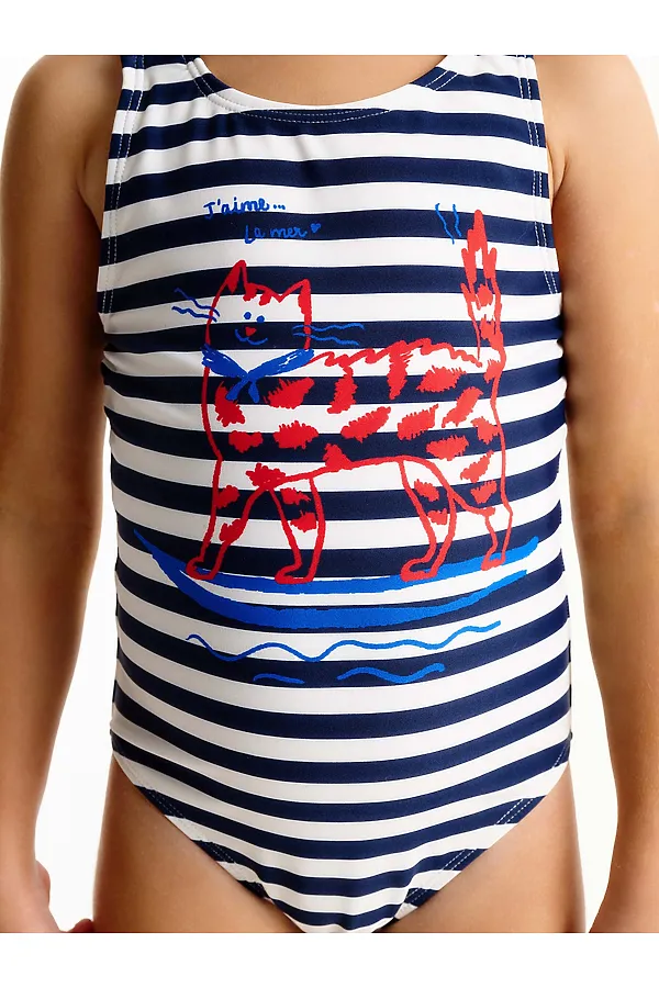 Купальник для девочек PELICAN, темно-синий - фото 2