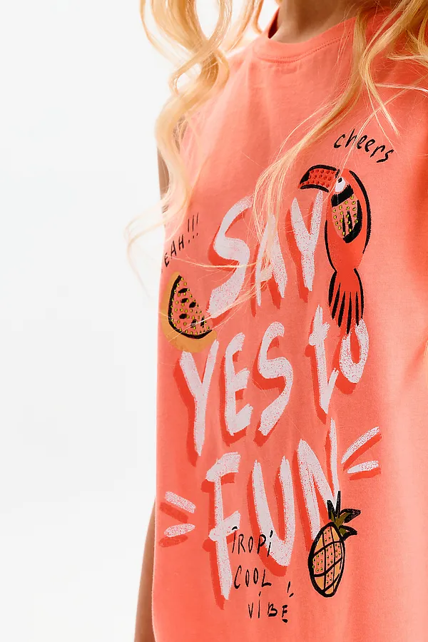 Майка для девочек PELICAN, персиковый - фото 2