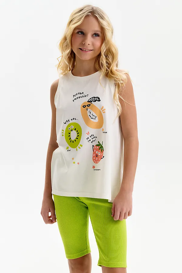 Майка для девочек PELICAN, молочный - фото 2