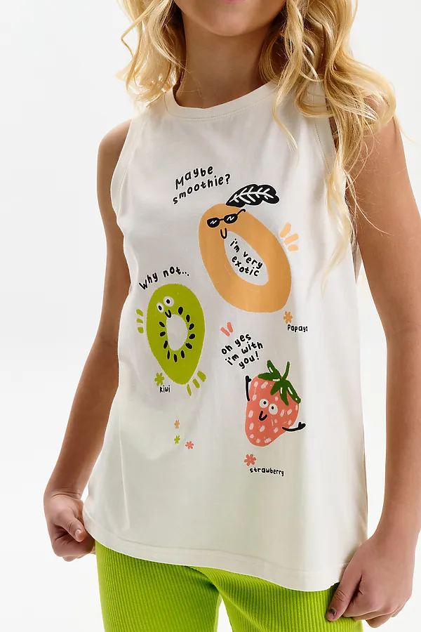 Майка для девочек PELICAN, молочный - фото 2