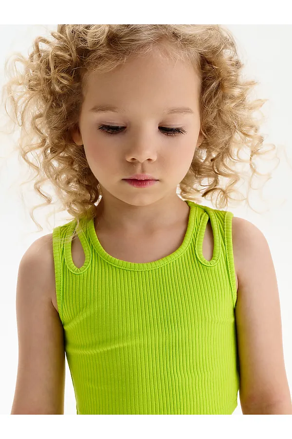 Майка (модель "топ") для девочек PELICAN, кислотный - фото 2