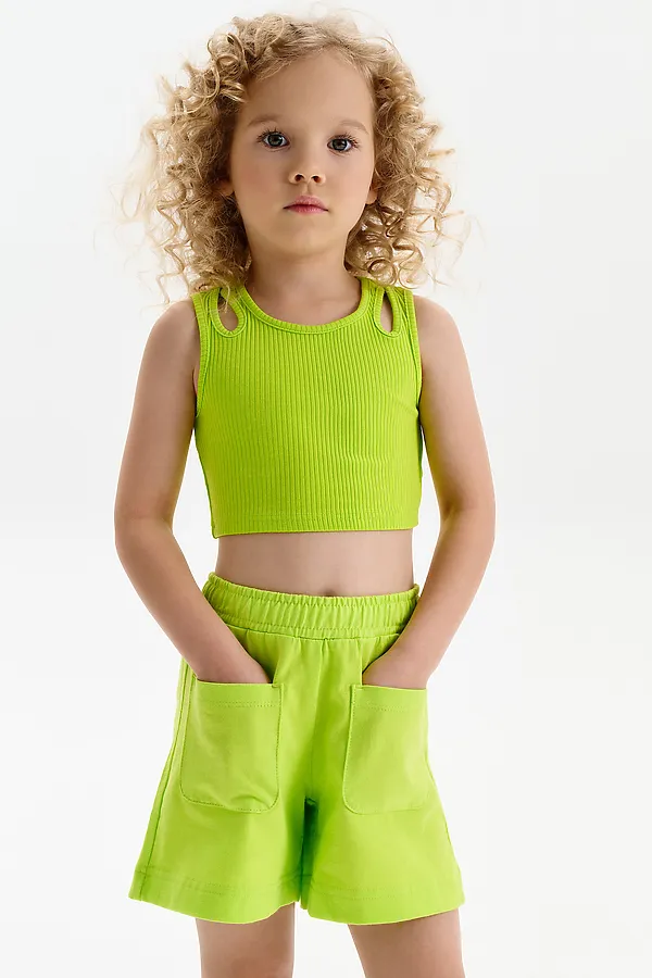 Майка (модель "топ") для девочек PELICAN, кислотный - фото 2