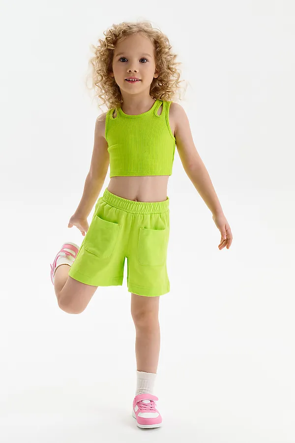 Майка (модель "топ") для девочек PELICAN, кислотный - фото 2