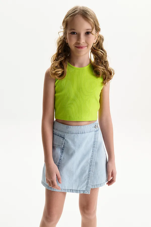 Майка (модель "топ") для девочек PELICAN, кислотный - фото 2